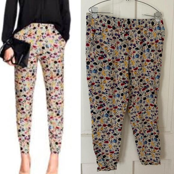 H&M Multicolor Floral Pants - size 12 - Picture 1 of 3